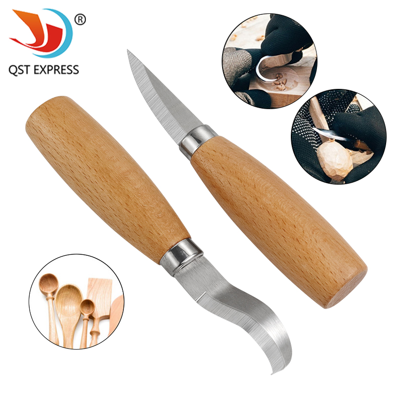 Woodworking Man - 스테인리스 철 조각 칼 너도밤나무 손잡이