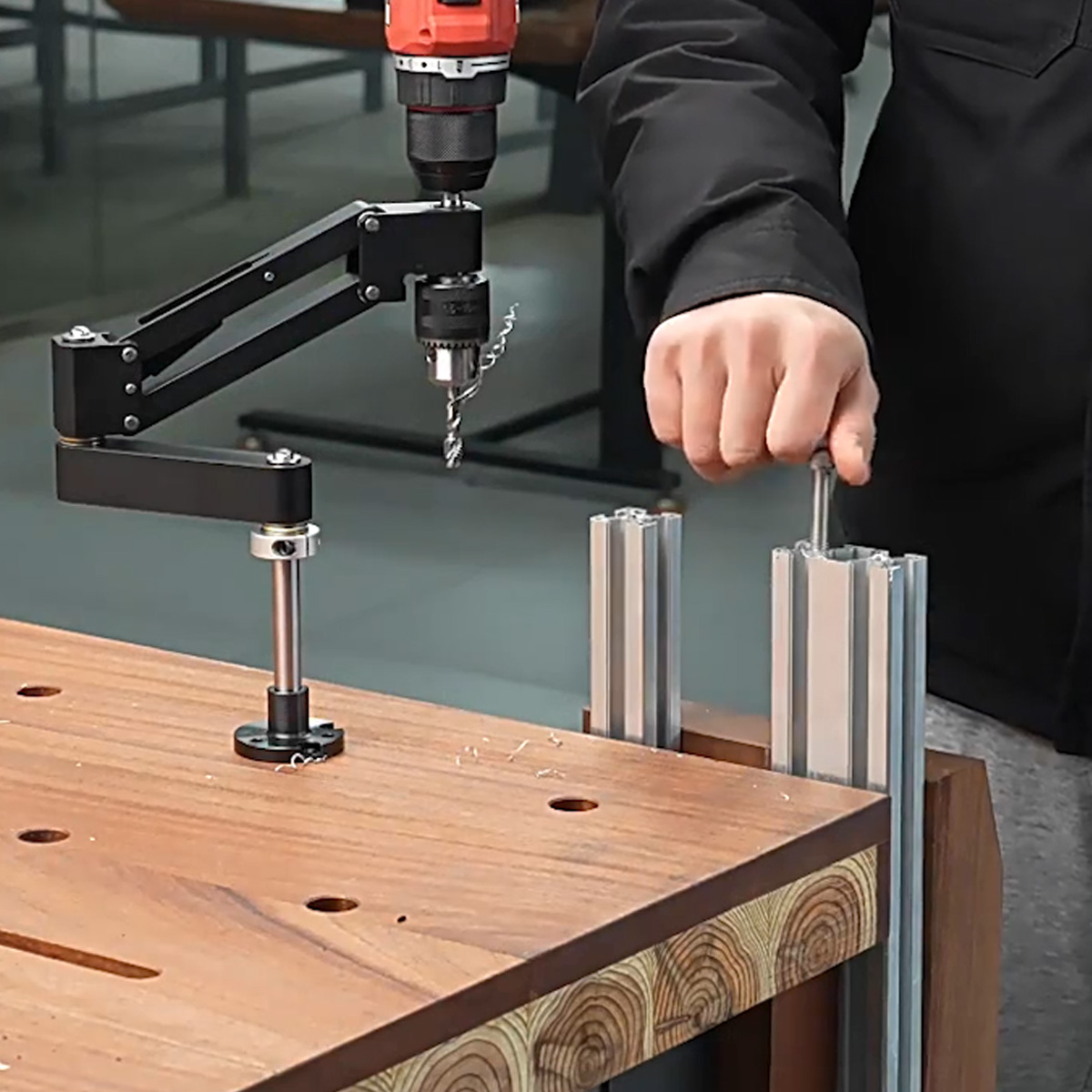 조절 가능한 관절식 캔틸레버 태핑 암 스탠드(핸드 전동 - Woodworking Kumiko 리뷰 및 가격