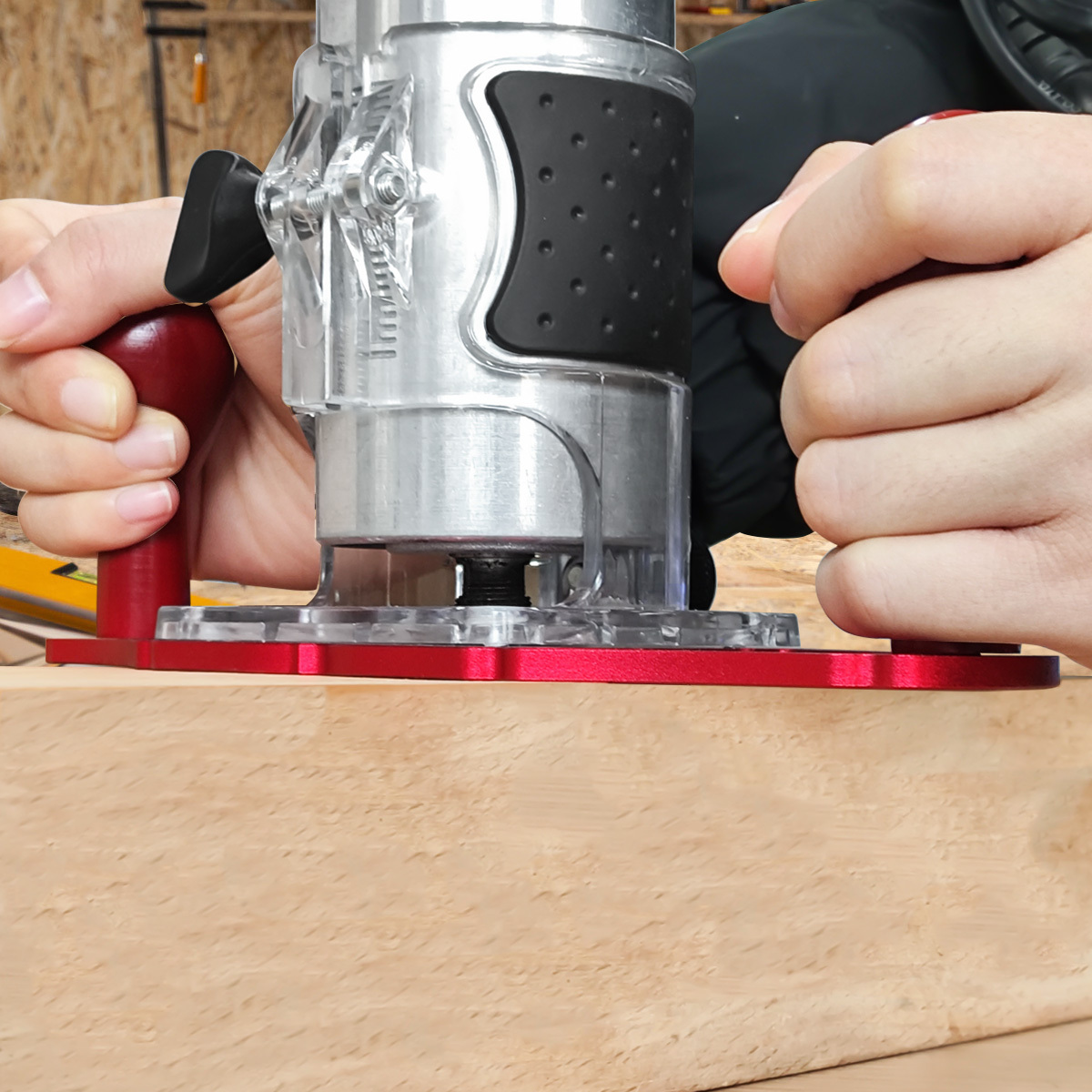 핸들이 있는 라우터 베이스 및 중심선 포인터, 그루빙, - Woodworking And Carpentry 리뷰 및 가격