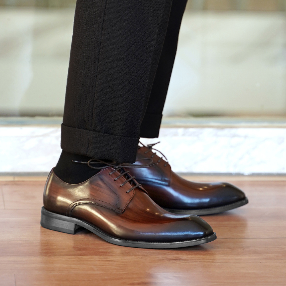 남성 비즈니스 캐주얼 슈즈 빈티지 나무결 스퀘어 토 가 - Woodworking Shoes 리뷰 및 가격