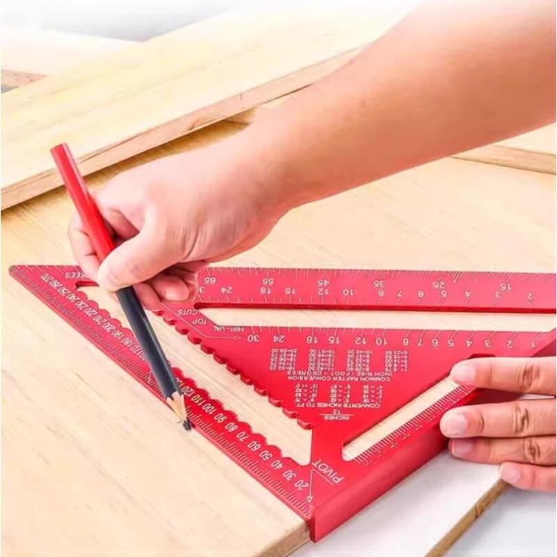 1Pcs 빨간색 알루미늄 합금 삼각형 눈금자 목공 목공 - Woodworking And Carpentry 리뷰 및 가격