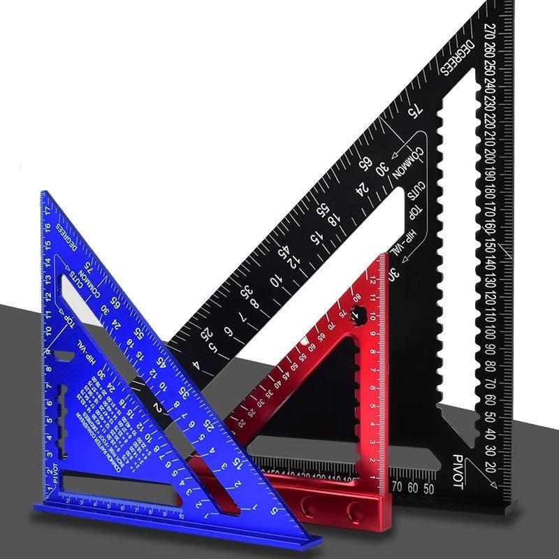 1Pcs 빨간색 알루미늄 합금 삼각형 눈금자 목공 목공 - Woodworking And Carpentry 리뷰 및 가격